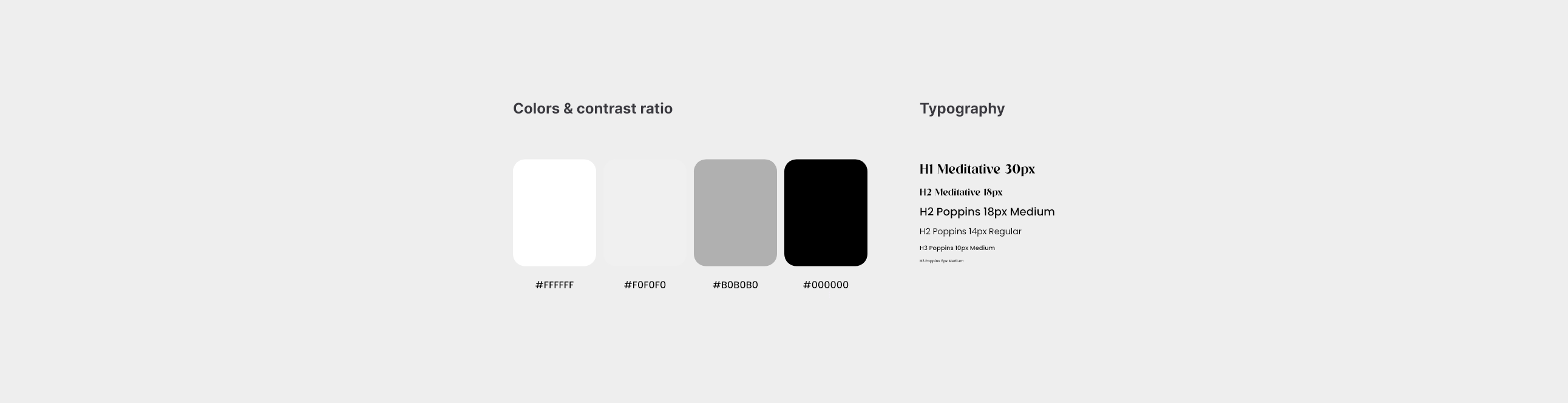 Typography and color palette
