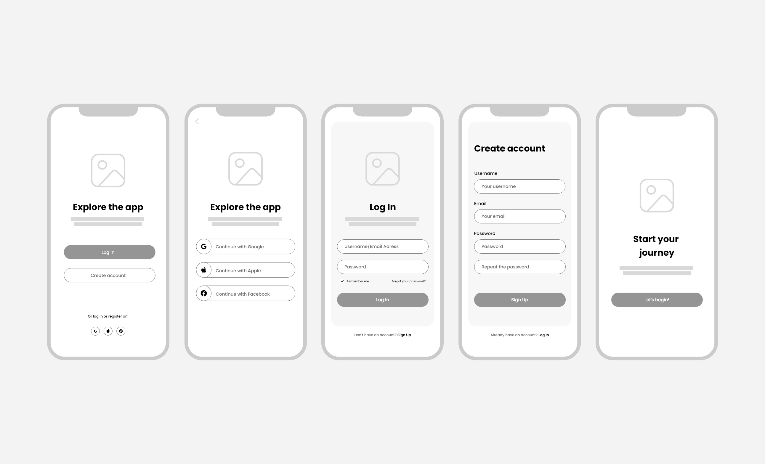 Low Fidelity Wireframes 1